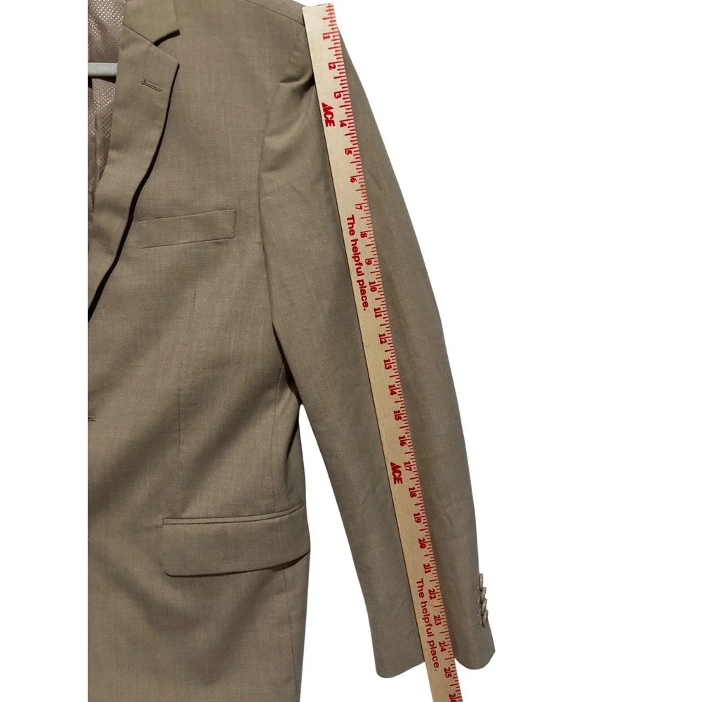 Bocaccio Uomo Mens Tan Two Button Blazer Sport Suit Jacket sz 38R preppy capsule
